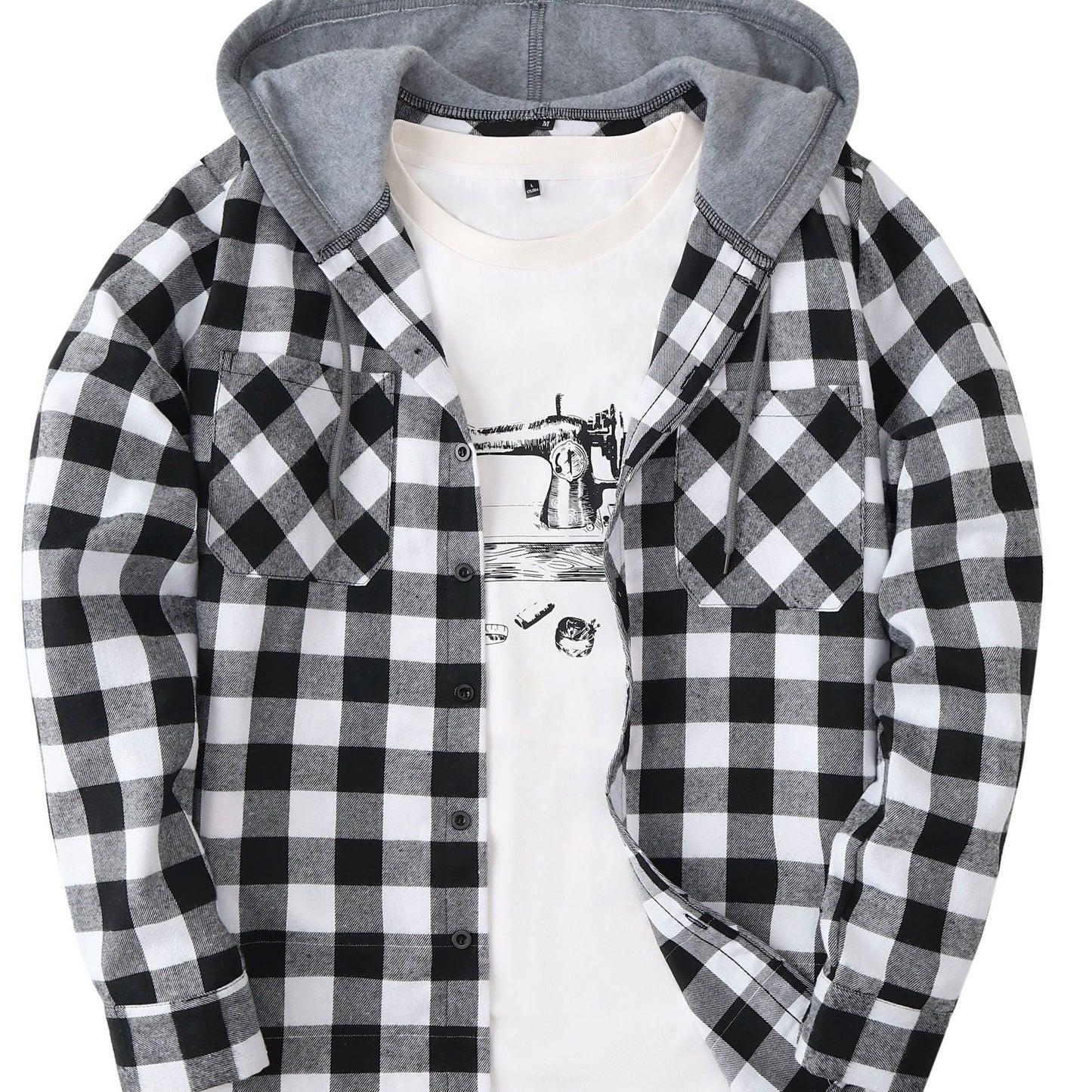Camisa Masculina com Capuz em Xadrez - Conforto e Estilo para o Dia a Dia