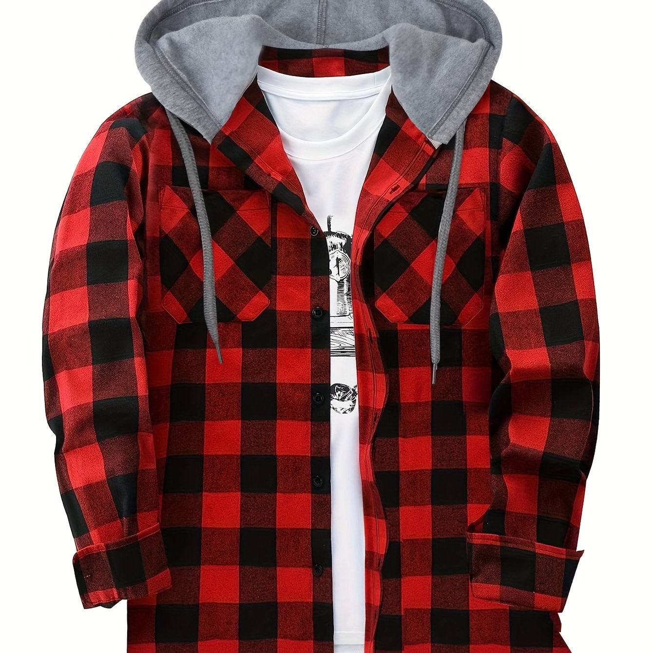 Camisa Masculina com Capuz em Xadrez - Conforto e Estilo para o Dia a Dia