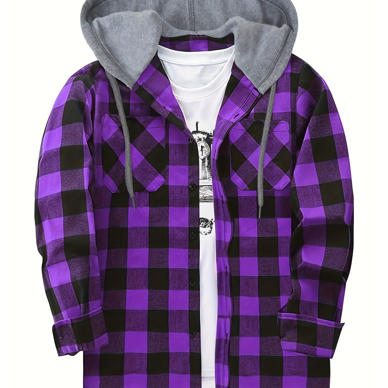 Camisa Masculina com Capuz em Xadrez - Conforto e Estilo para o Dia a Dia