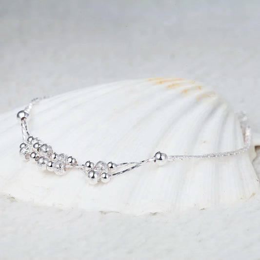 Tornozeleira Minimalista Ylandy™ - Banhada a Prata de Alta Qualidade