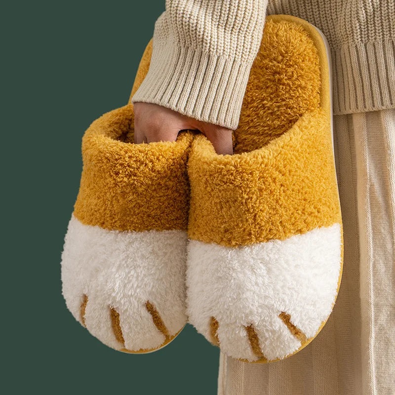 Chinelos de Inverno Peludos - Conforto Premium com Design de Patinhas de Gato