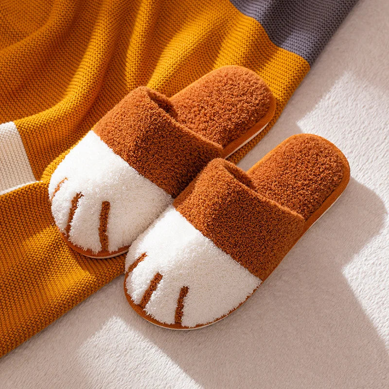 Chinelos de Inverno Peludos - Conforto Premium com Design de Patinhas de Gato