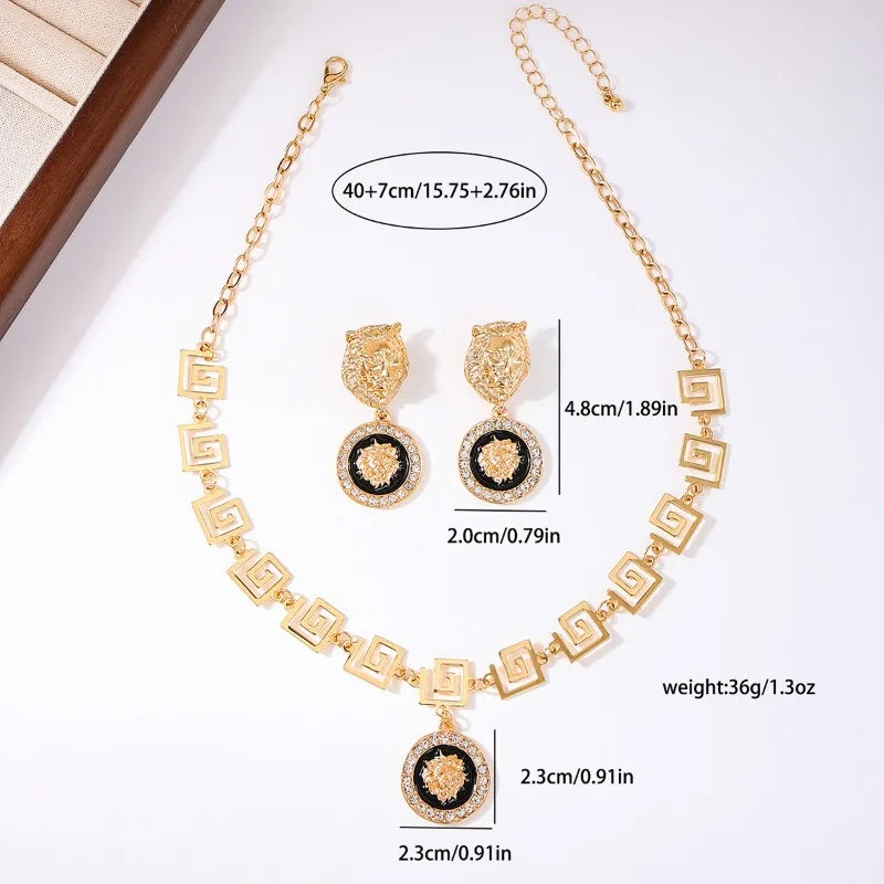 Conjunto de Joias Majestic Lion – Elegância Atemporal