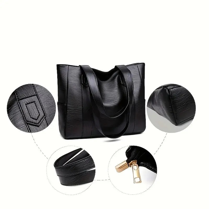 Vintage Majestic - Bolsa Tote Retrô em PU Vegano