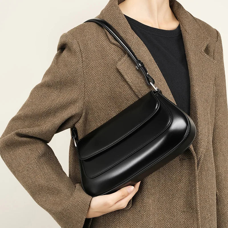Bolsa Feminina Premium em Couro Genuíno - Estilo Vintage 2025