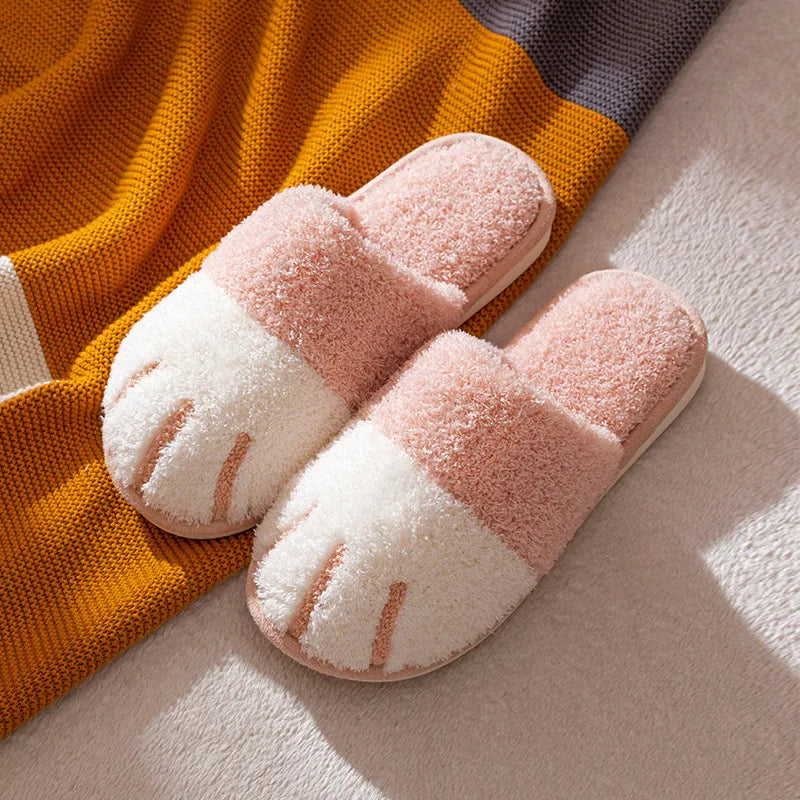 Chinelos de Inverno Peludos - Conforto Premium com Design de Patinhas de Gato
