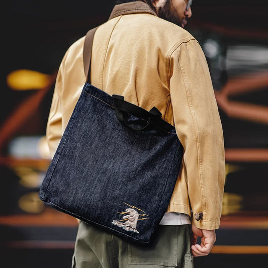 Bolsa Transversal Legacy Denim 14oz – Estilo Urbano Premium