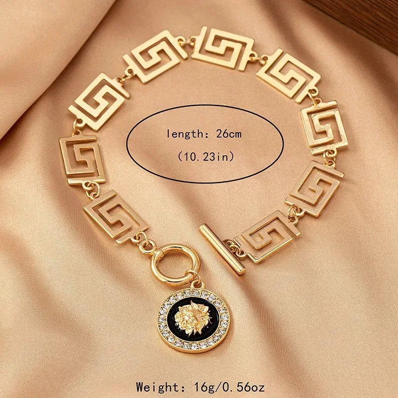 Conjunto de Joias Majestic Lion – Elegância Atemporal