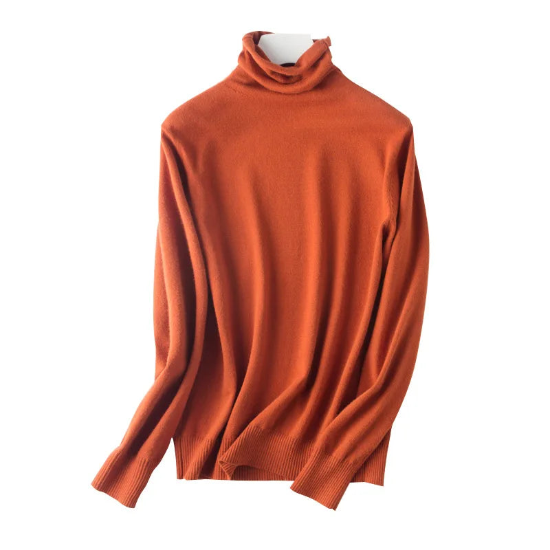 Blusa Gola Alta Slim Yahmandy™ – Tricô Coreano Ajustado Outono/Inverno 2025
