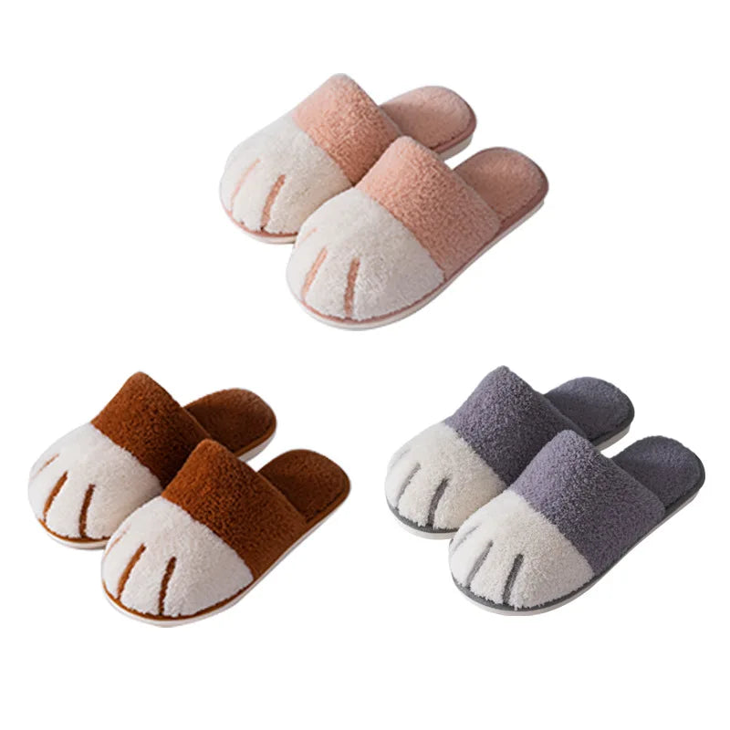 Chinelos de Inverno Peludos - Conforto Premium com Design de Patinhas de Gato