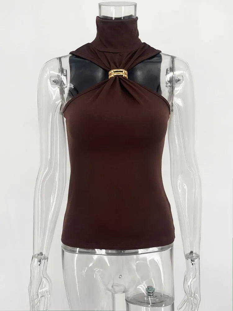 Top Cropped Off-Shoulder LuxeClub™ – Y2K Sofisticado com Elasticidade e Estilo Atemporal