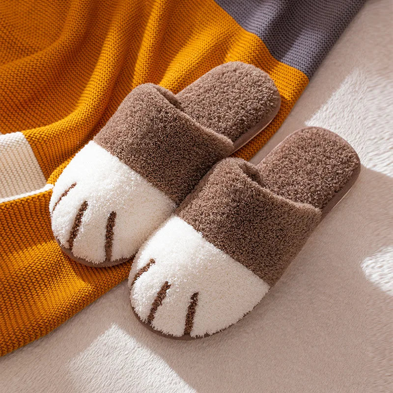 Chinelos de Inverno Peludos - Conforto Premium com Design de Patinhas de Gato