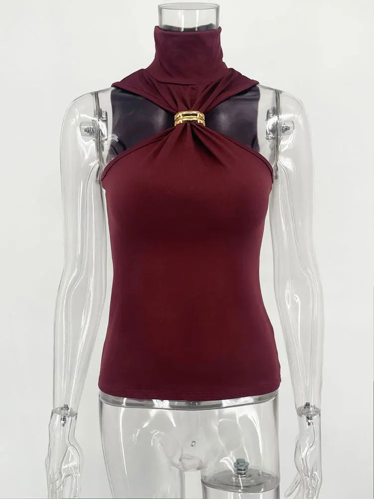 Top Cropped Off-Shoulder LuxeClub™ – Y2K Sofisticado com Elasticidade e Estilo Atemporal