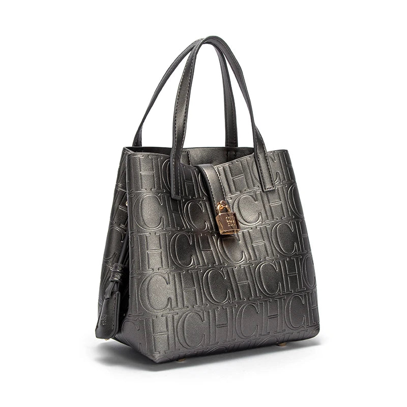 Bolsa Feminina Clássica Retro 2025 - Couro Sintético PU | Estampa Letter | Grande Capacidade