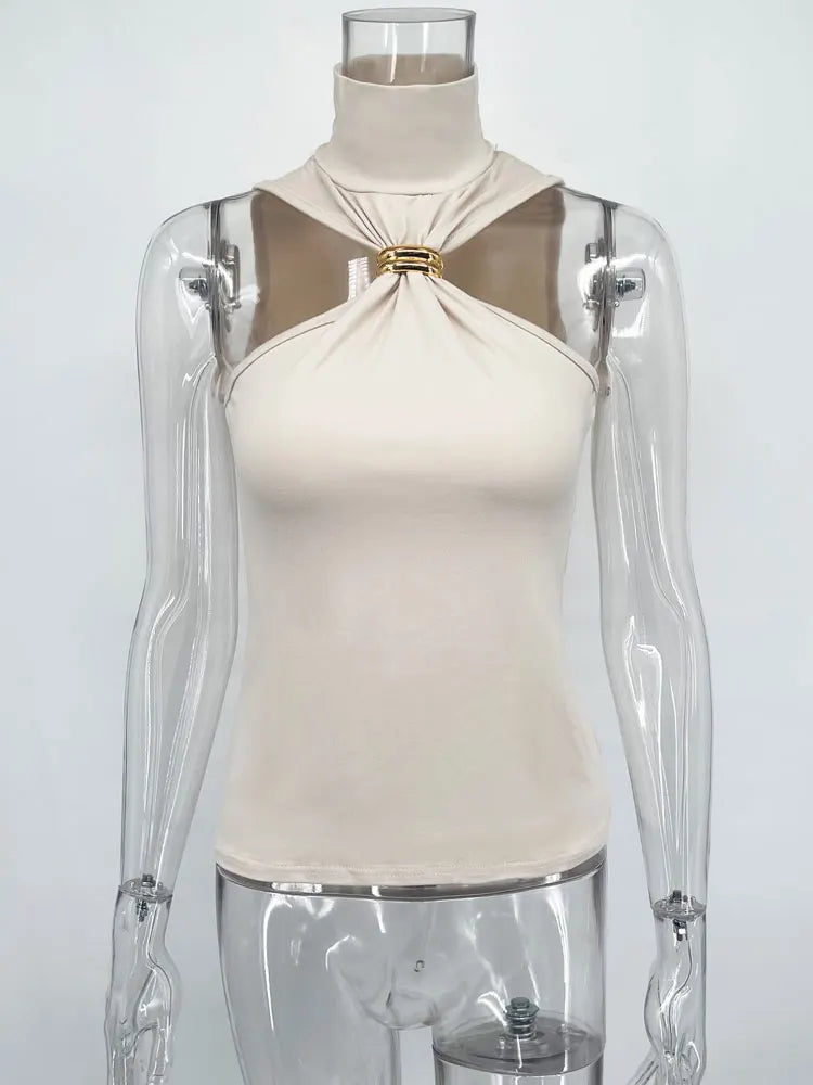 Top Cropped Off-Shoulder LuxeClub™ – Y2K Sofisticado com Elasticidade e Estilo Atemporal