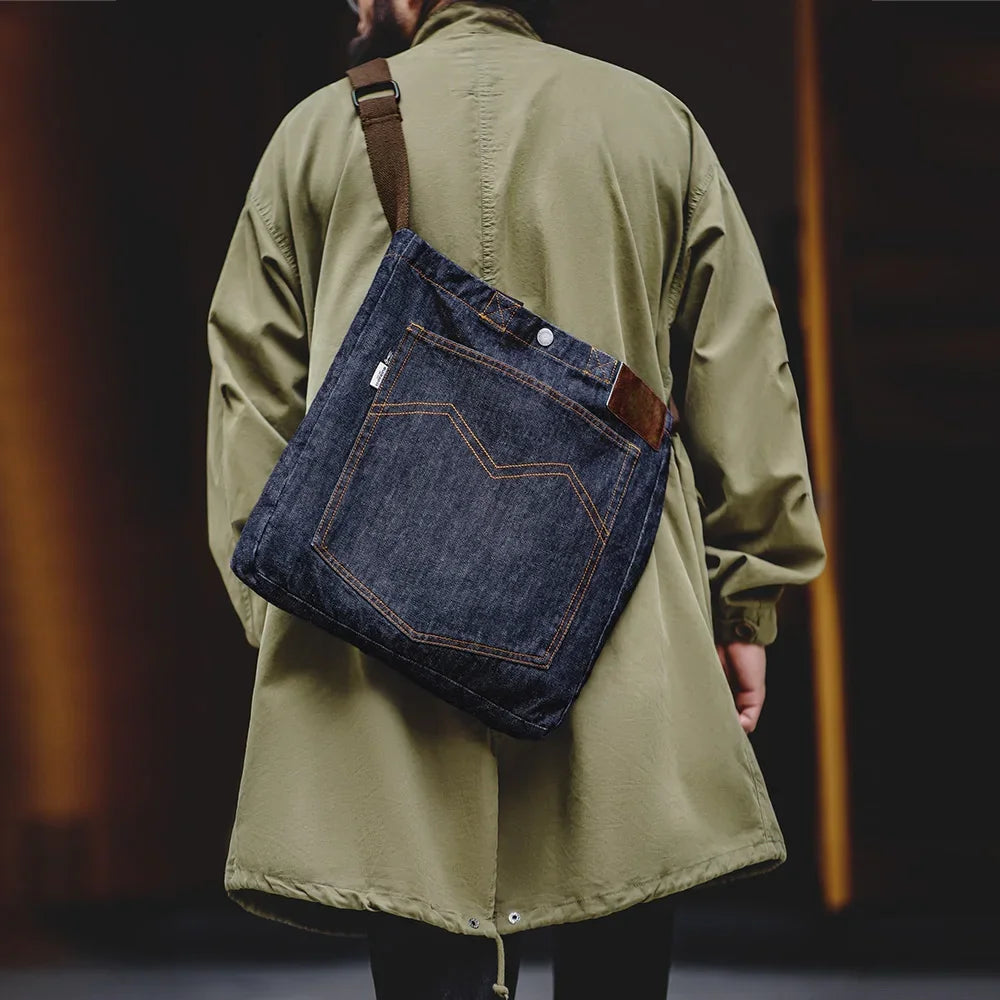 Bolsa Transversal Legacy Denim 14oz – Estilo Urbano Premium