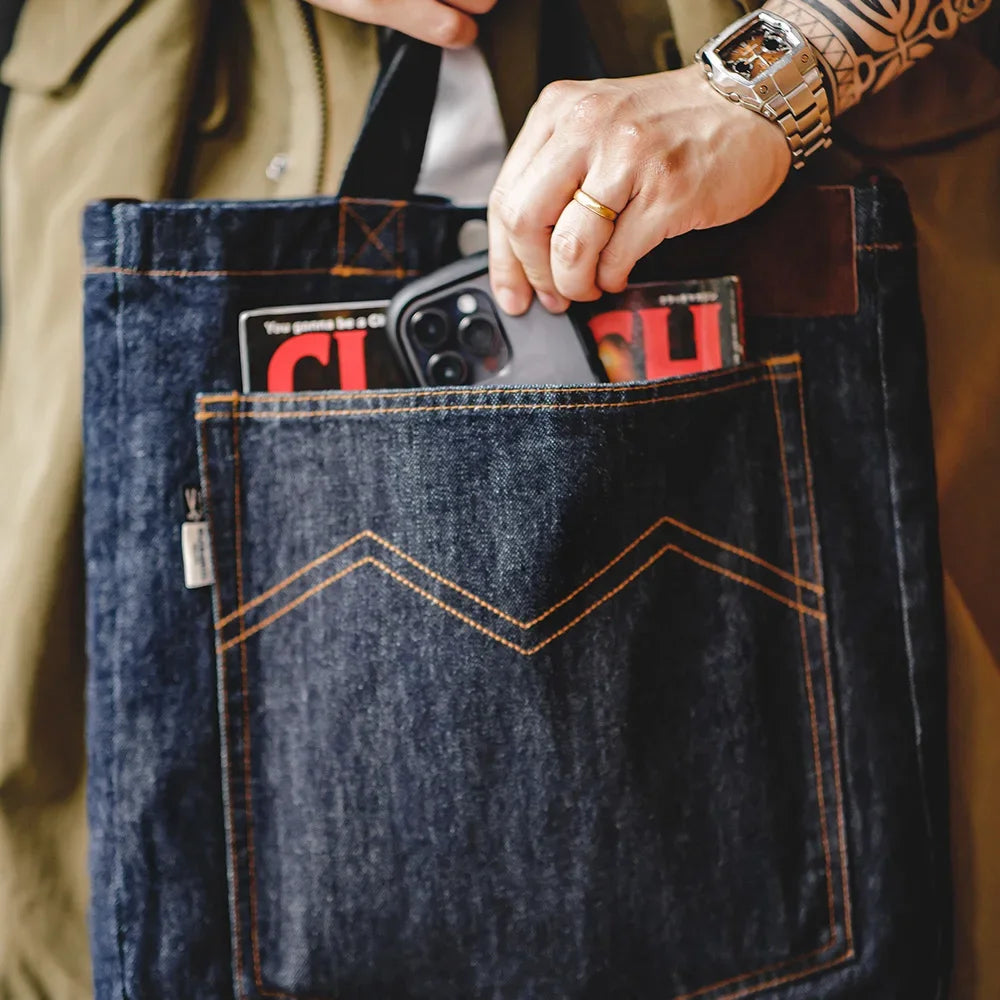 Bolsa Transversal Legacy Denim 14oz – Estilo Urbano Premium
