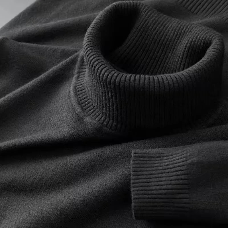 Blusa Masculina Premium em Tricô - Gola Alta | Acrílico e Poliéster