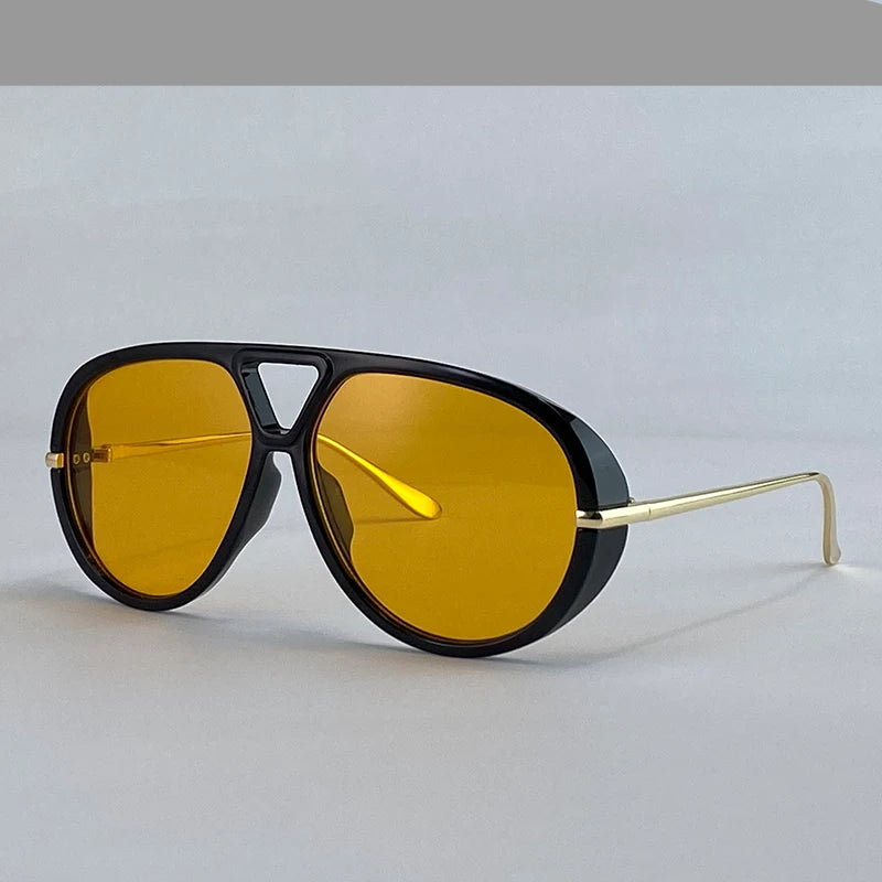 Óculos Pilot Punk Oversized 2025 – Vintage Luxo UV400