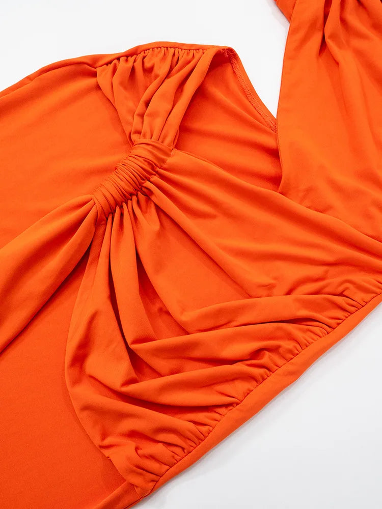 Vestido Longo Draped Éclipse – Elegância Escultural