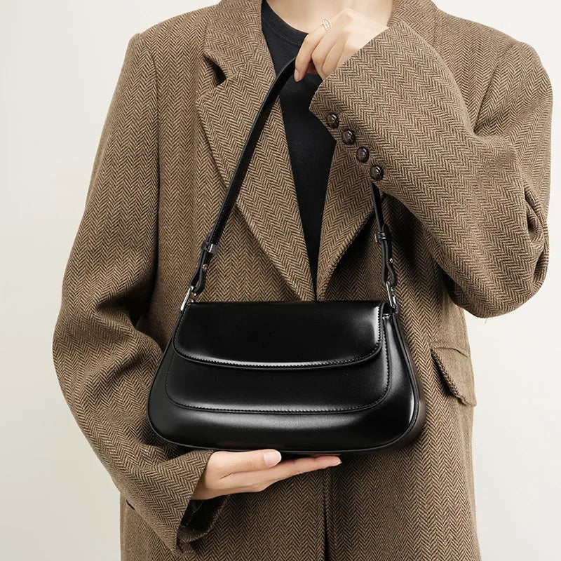 Bolsa Feminina Premium em Couro Genuíno - Estilo Vintage 2025