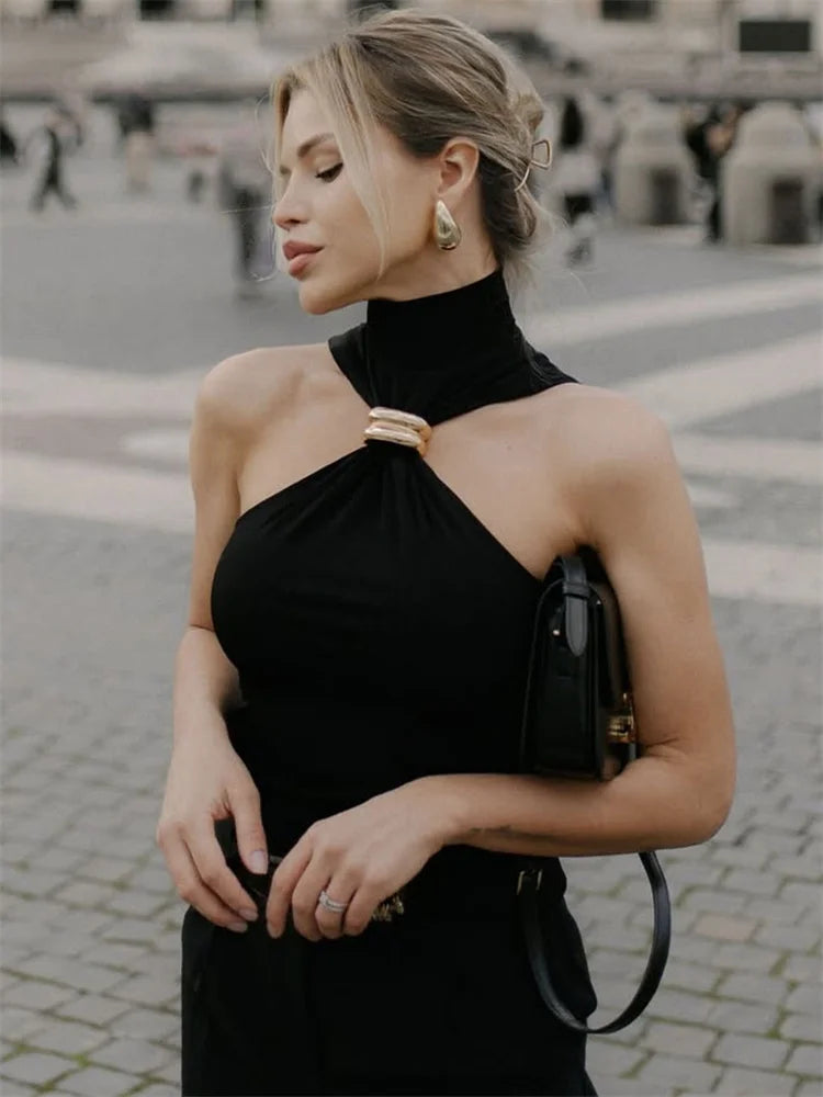 Top Cropped Off-Shoulder LuxeClub™ – Y2K Sofisticado com Elasticidade e Estilo Atemporal