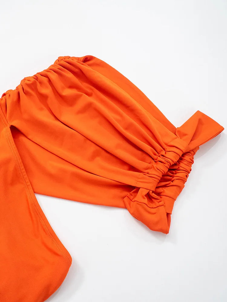 Vestido Longo Draped Éclipse – Elegância Escultural
