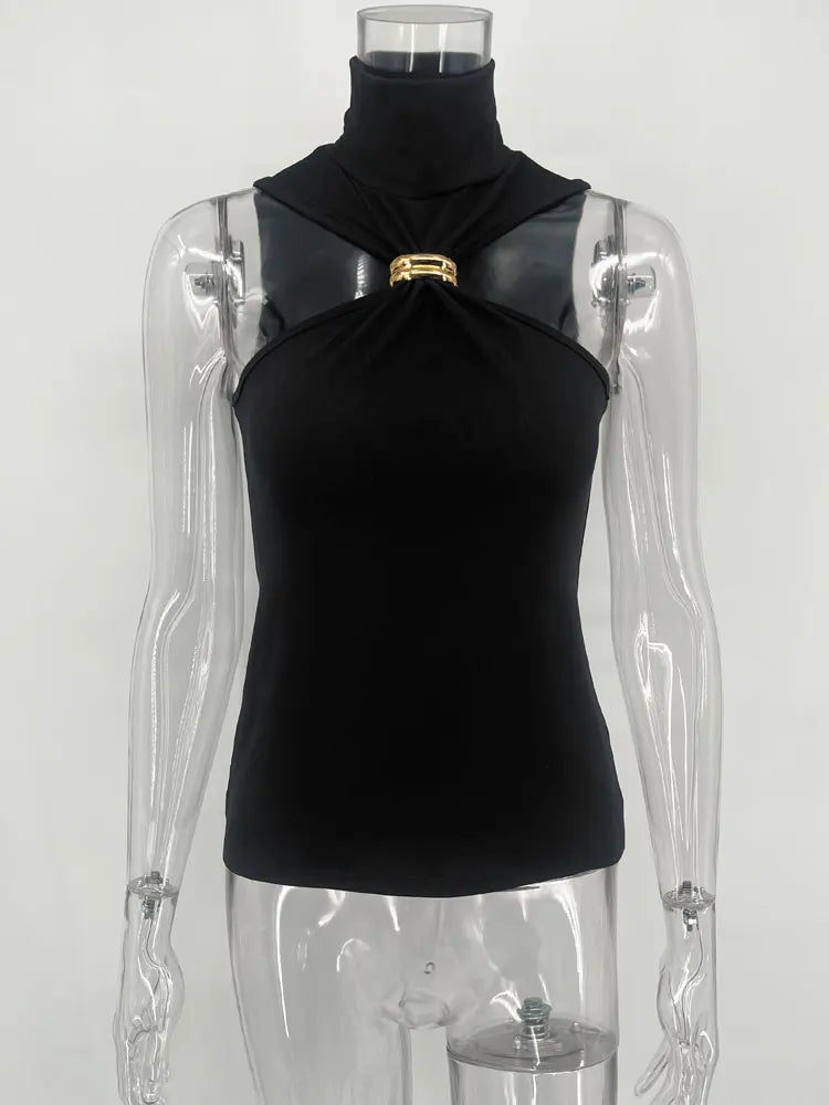 Top Cropped Off-Shoulder LuxeClub™ – Y2K Sofisticado com Elasticidade e Estilo Atemporal