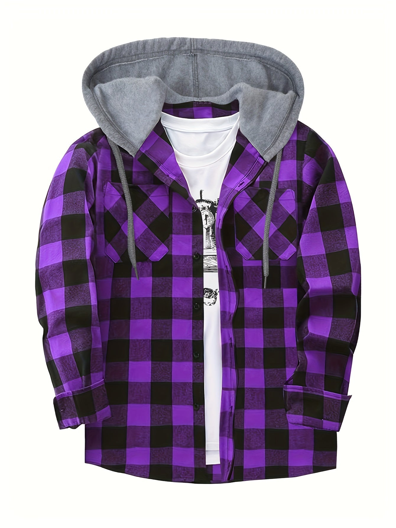 Camisa Masculina com Capuz em Xadrez - Conforto e Estilo para o Dia a Dia