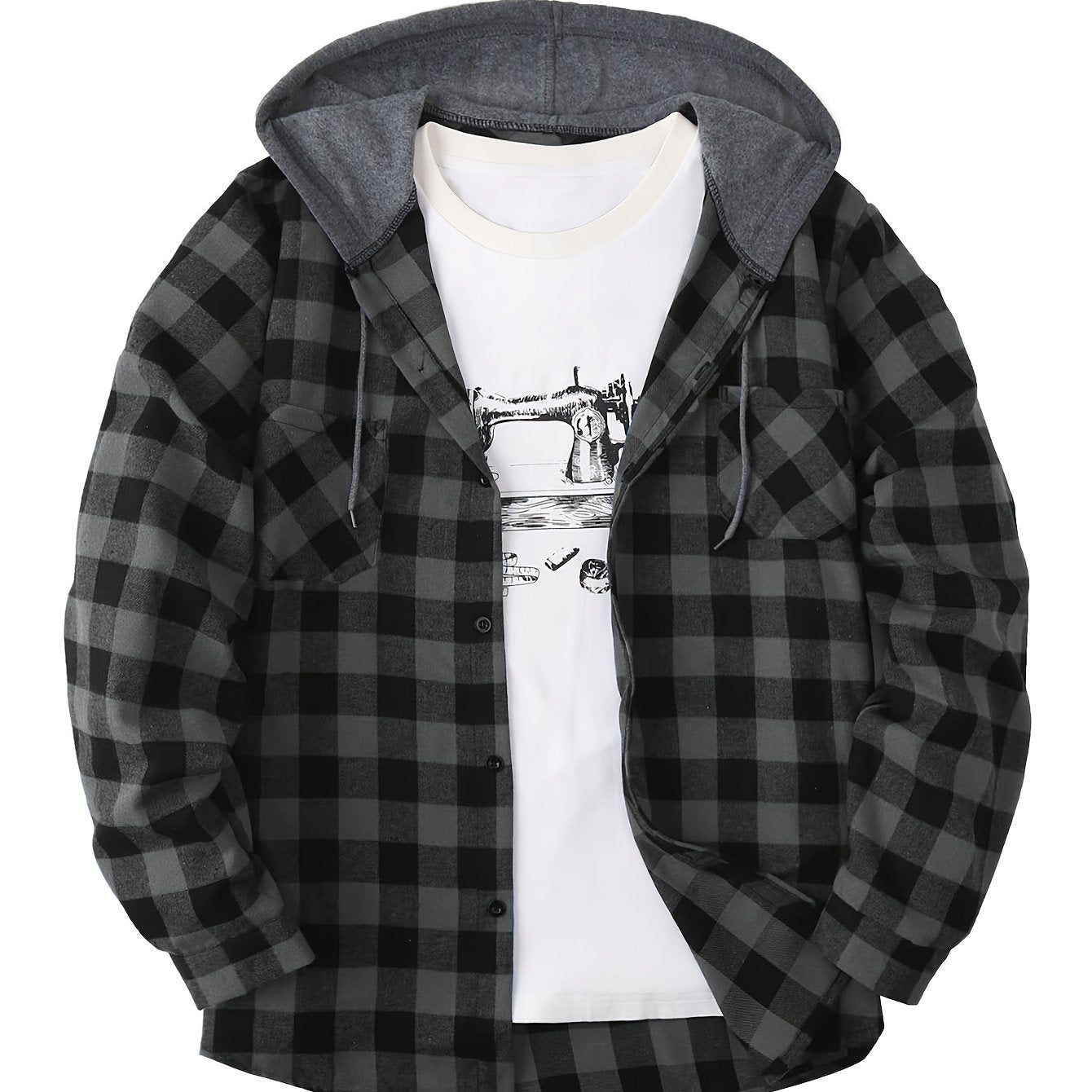 Camisa Masculina com Capuz em Xadrez - Conforto e Estilo para o Dia a Dia