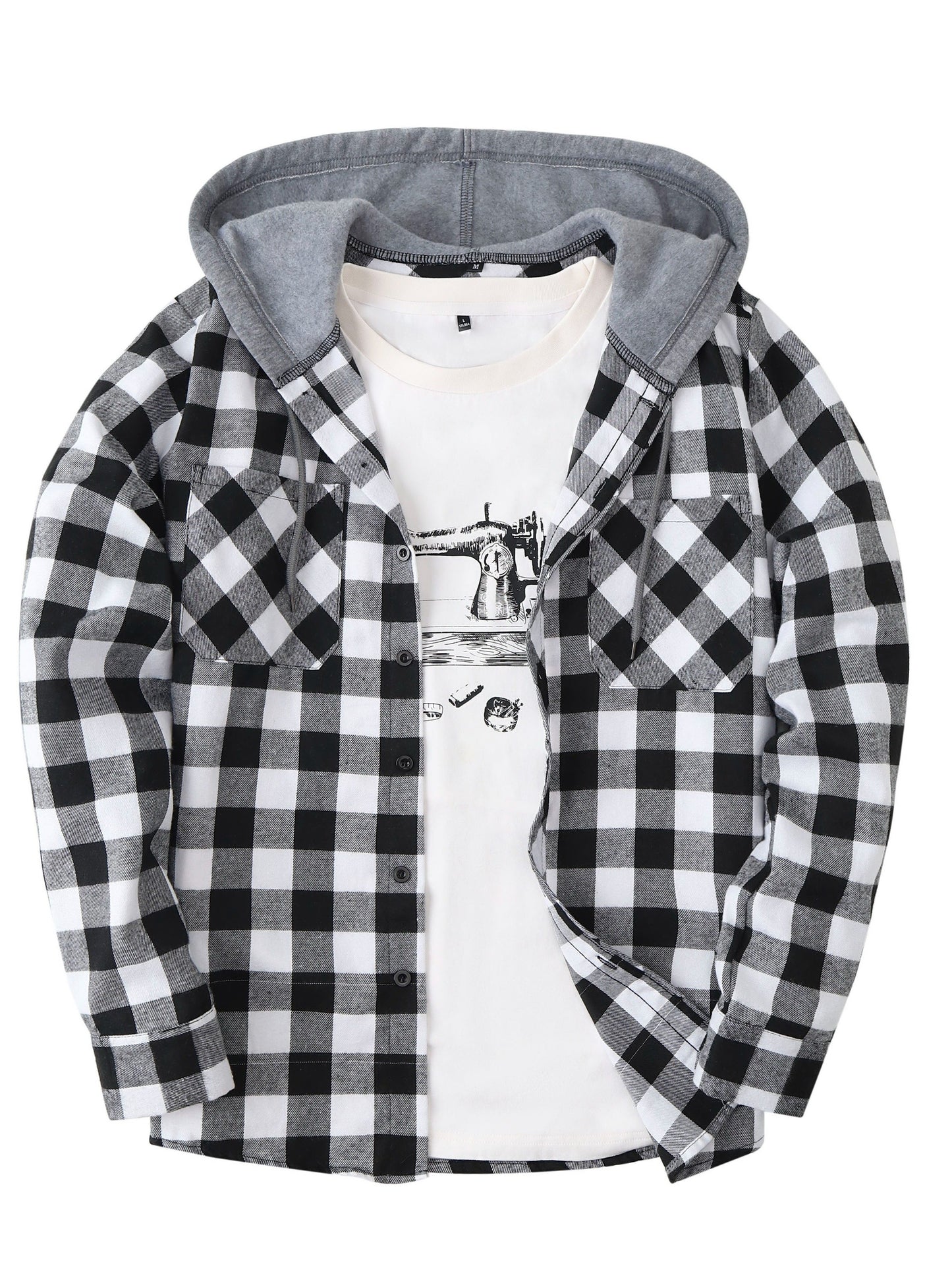 Camisa Masculina com Capuz em Xadrez - Conforto e Estilo para o Dia a Dia