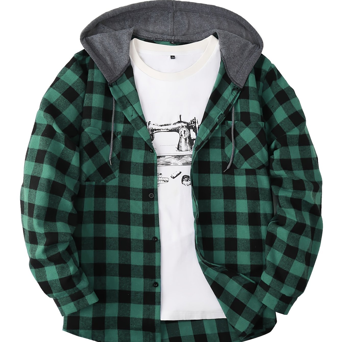 Camisa Masculina com Capuz em Xadrez - Conforto e Estilo para o Dia a Dia