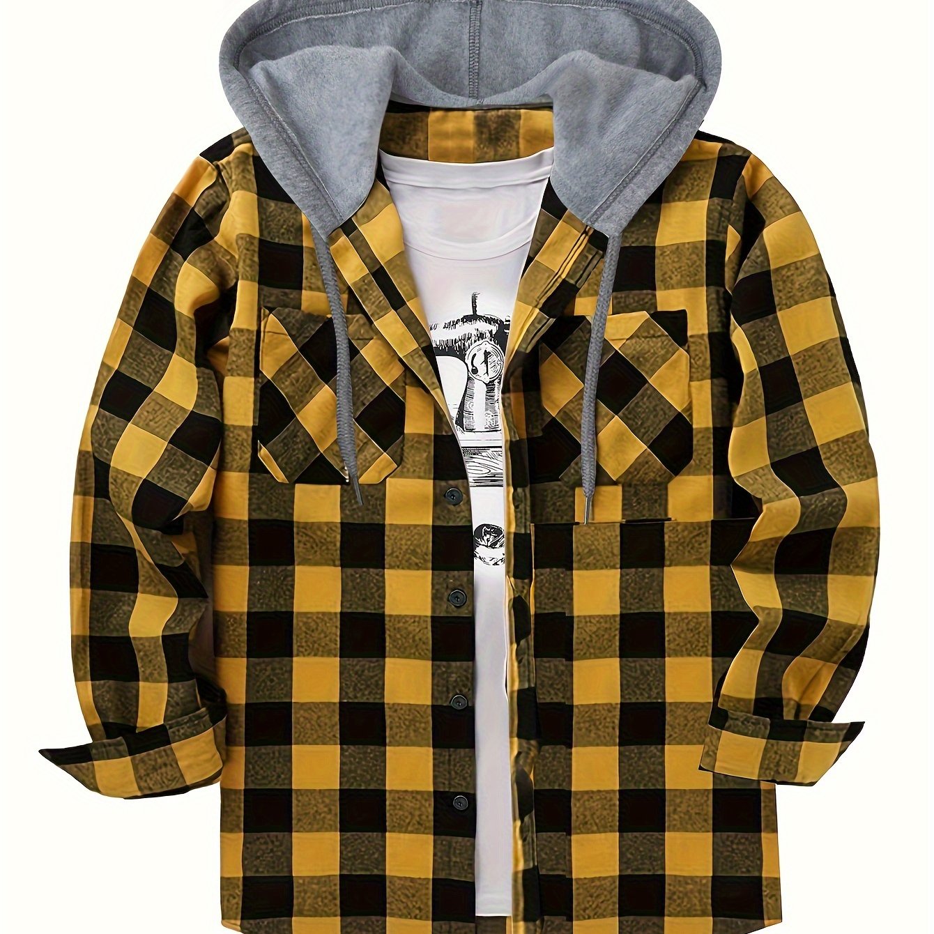 Camisa Masculina com Capuz em Xadrez - Conforto e Estilo para o Dia a Dia