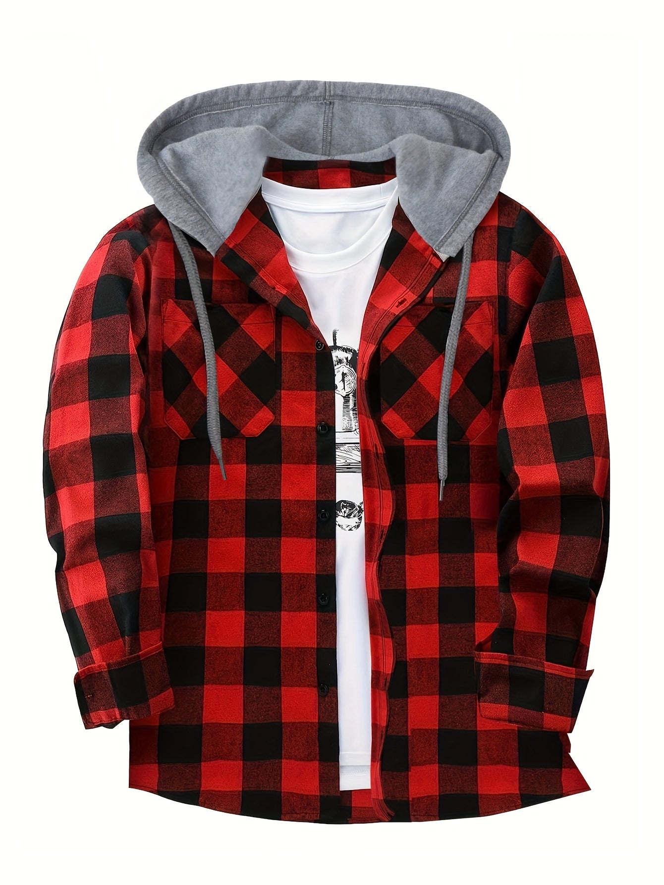 Camisa Masculina com Capuz em Xadrez - Conforto e Estilo para o Dia a Dia