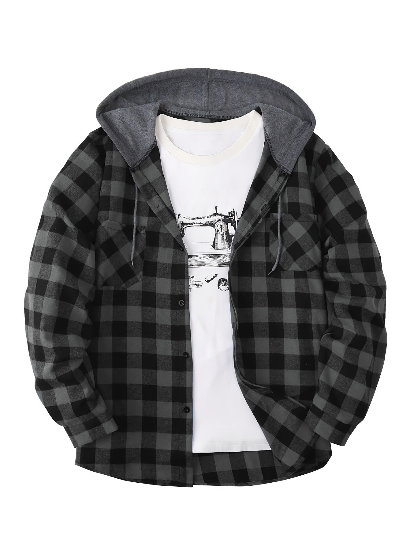 Camisa Masculina com Capuz em Xadrez - Conforto e Estilo para o Dia a Dia