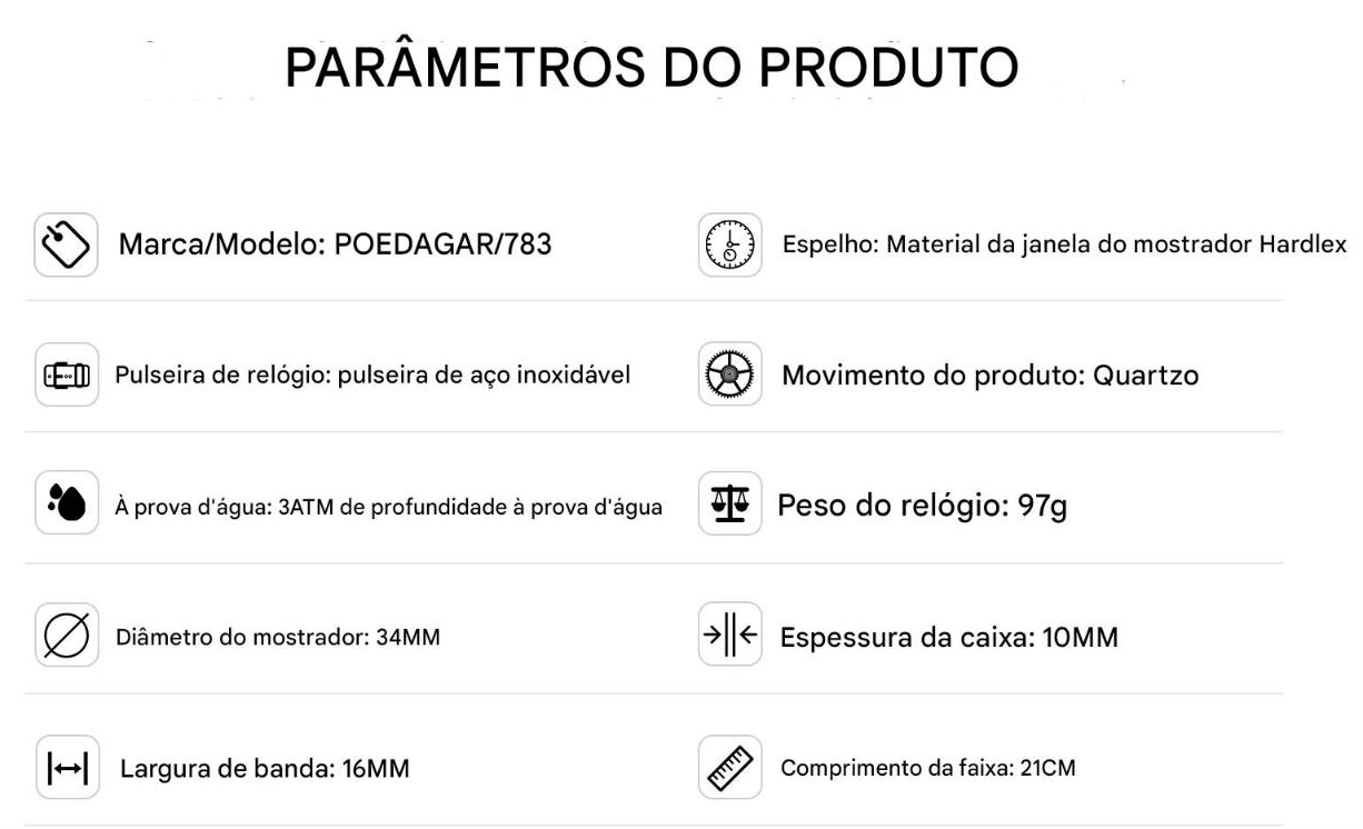 "Relógio Feminino POEDAGAR – Elegância em Aço Inoxidável à Prova D'Água"