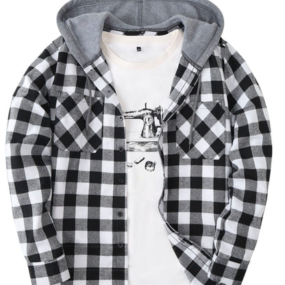 Camisa Masculina com Capuz em Xadrez - Conforto e Estilo para o Dia a Dia