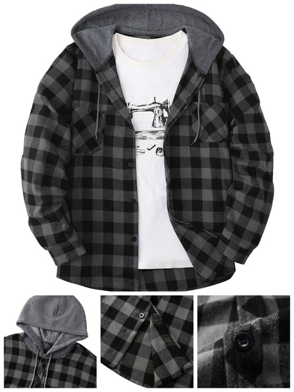 Camisa Masculina com Capuz em Xadrez - Conforto e Estilo para o Dia a Dia