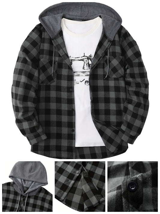 Camisa Masculina com Capuz em Xadrez - Conforto e Estilo para o Dia a Dia