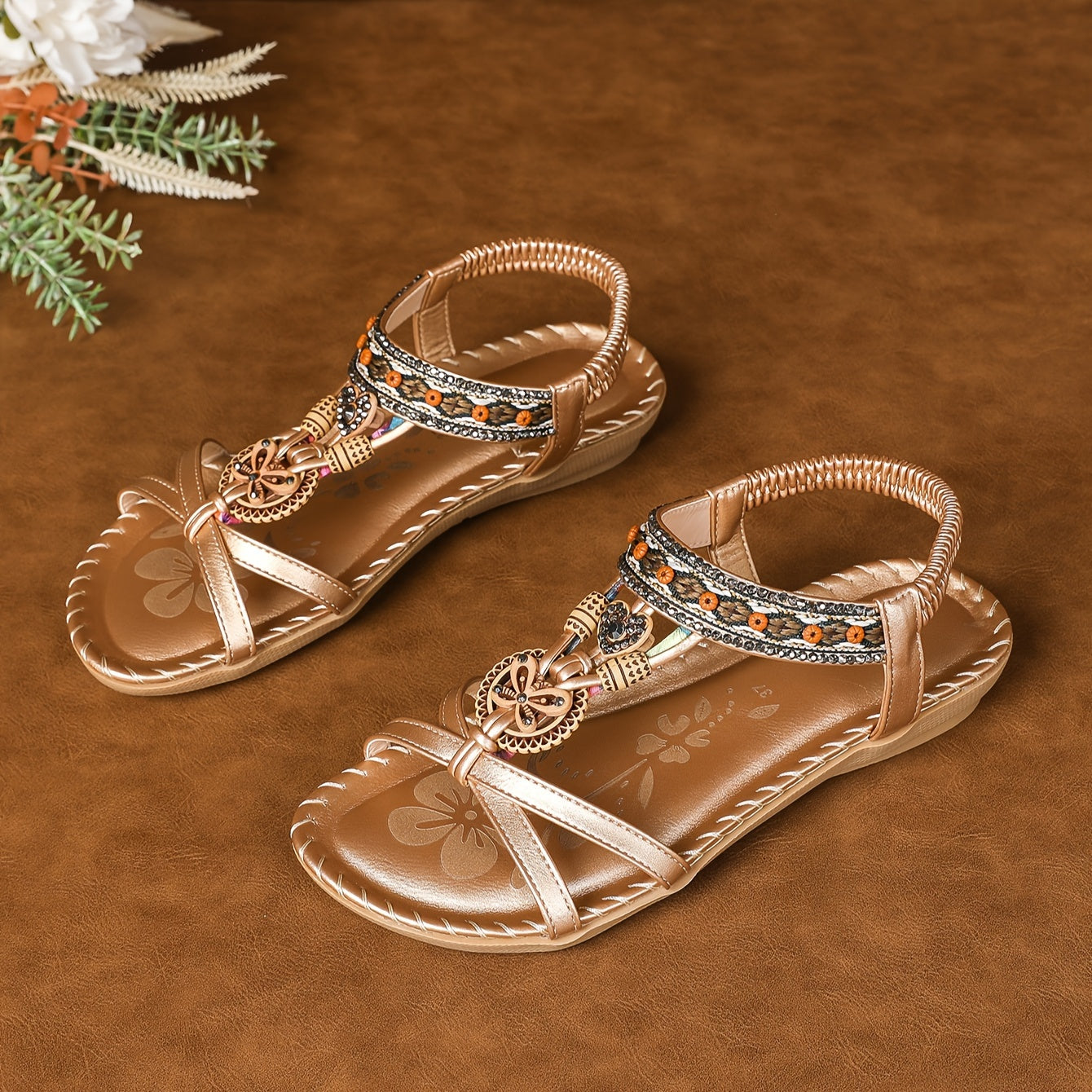Sandália Feminina Elegante com Strass - Conforto e Brilho para o Verão