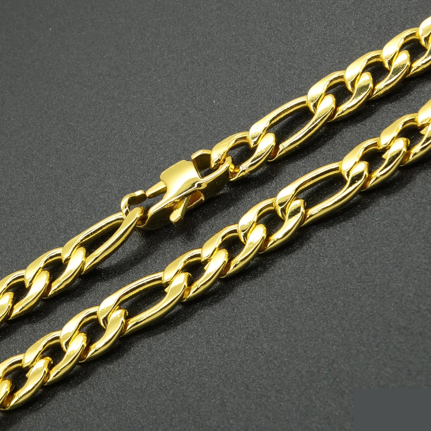 Colar Figaro Ylandy™ - Banhado a Ouro 18K, 8MM em Aço Inox