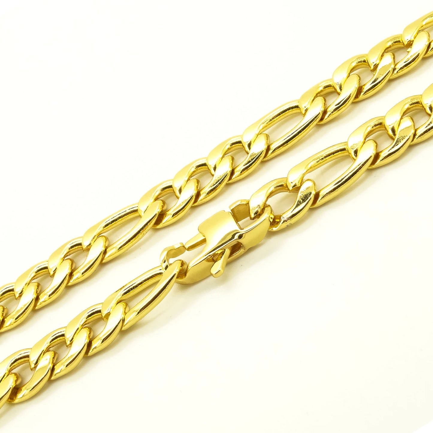 Colar Figaro Ylandy™ - Banhado a Ouro 18K, 8MM em Aço Inox