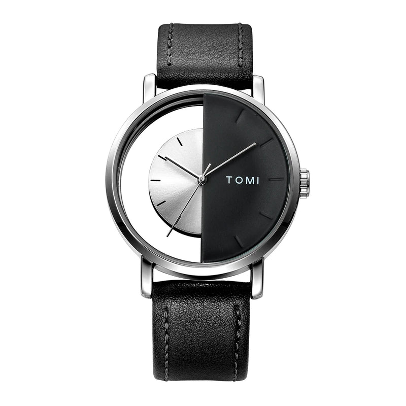 Relógio Minimalista TOMI – Design Vazado em Quartzo