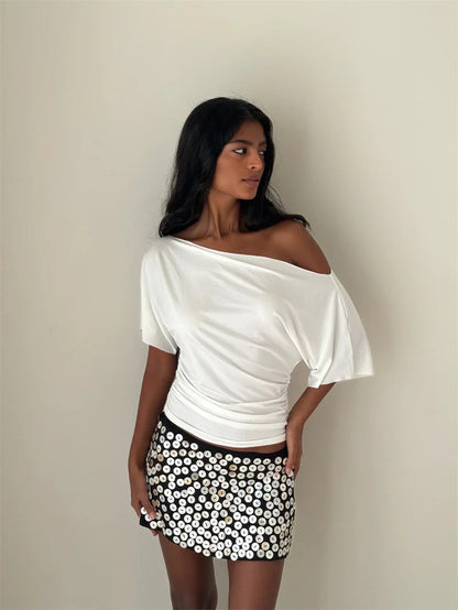 Luné Oblique – Blusa Feminina Slim Fit em Malha Premium