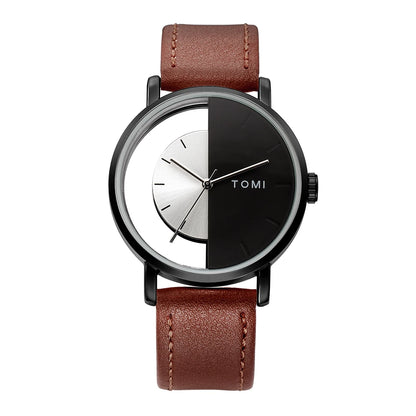Relógio Minimalista TOMI – Design Vazado em Quartzo