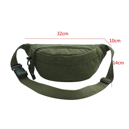 Bolsa Feminina em Veludo Cotelê - Estilo Casual Multifuncional
