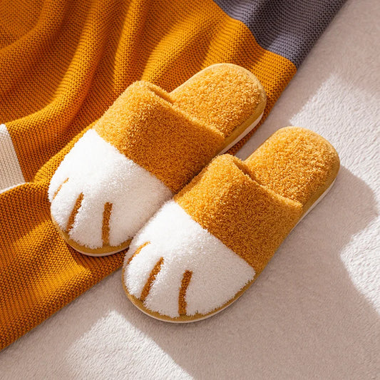 Chinelos de Inverno Peludos - Conforto Premium com Design de Patinhas de Gato