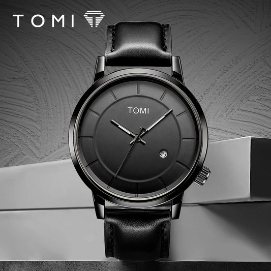 TOMI Executive - Relógio Masculino de Luxo em Couro Legítimo