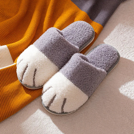 Chinelos de Inverno Peludos - Conforto Premium com Design de Patinhas de Gato