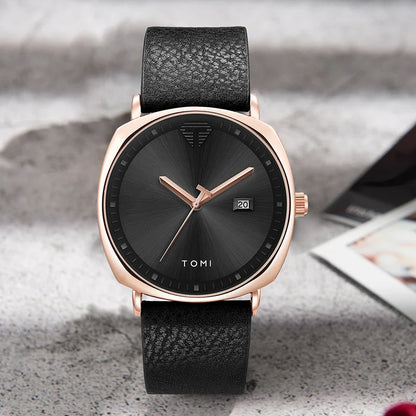 Relógio Minimalista Masculino TOMI – Design Moderno com Calendário